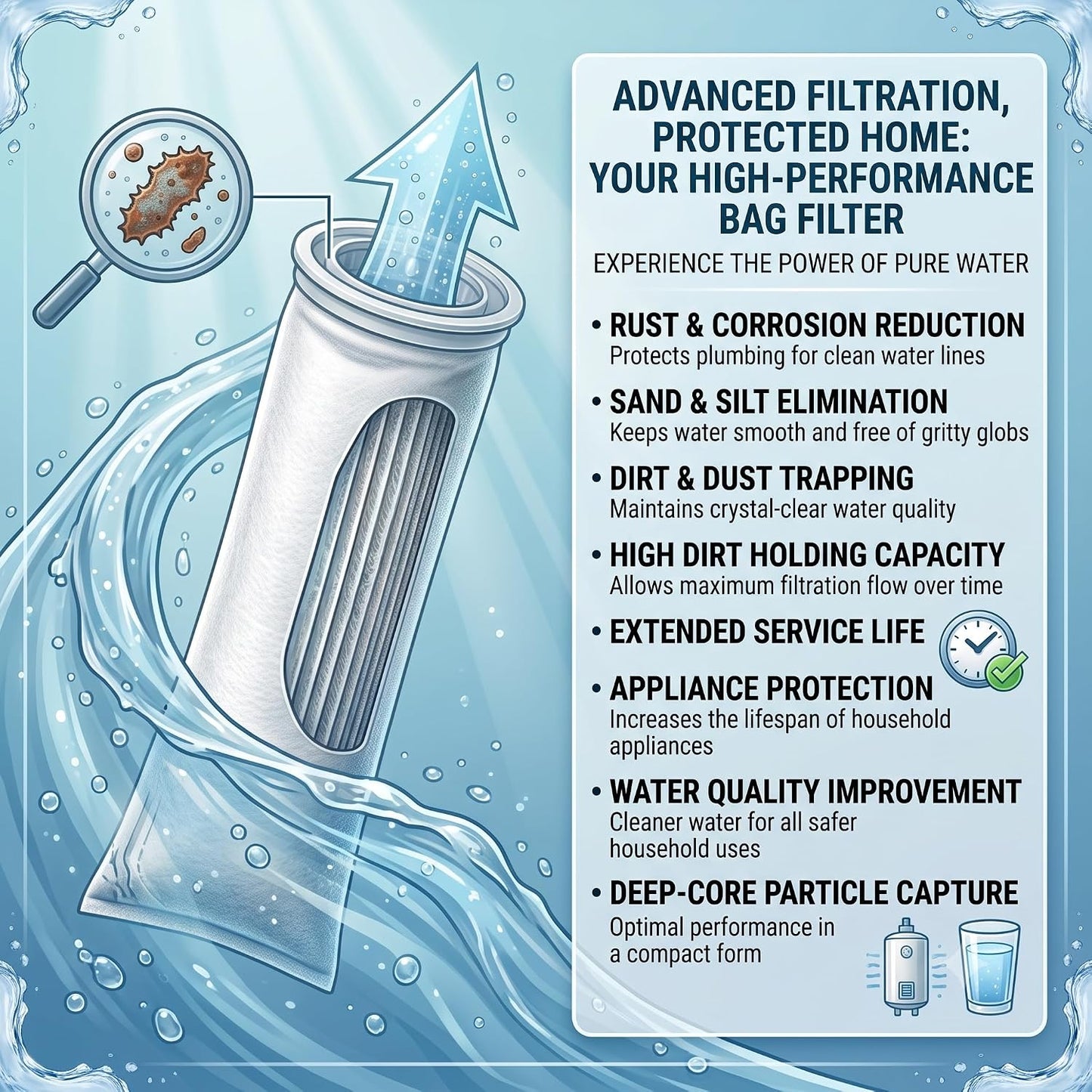 Whole House Water Filter Cartridge | Sediment, Sand, Rust & Dirt Removal :f