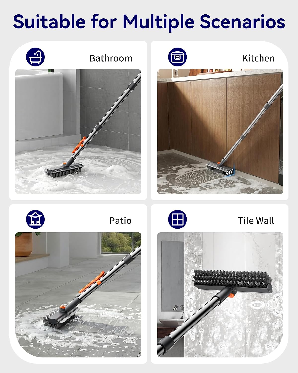 3-in-1 Bathroom Cleaning Brush with Wiper : f