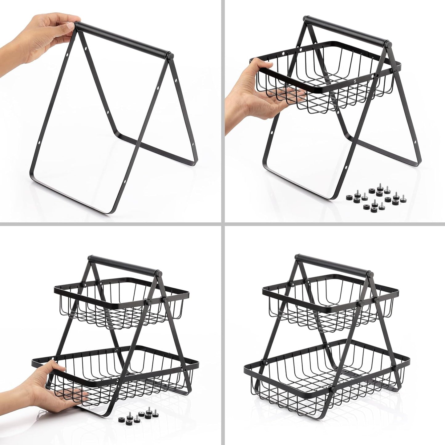 Multi-Purpose 2-Tier Storage Basket | Fruit, Vegetable & Snack Organizer: f