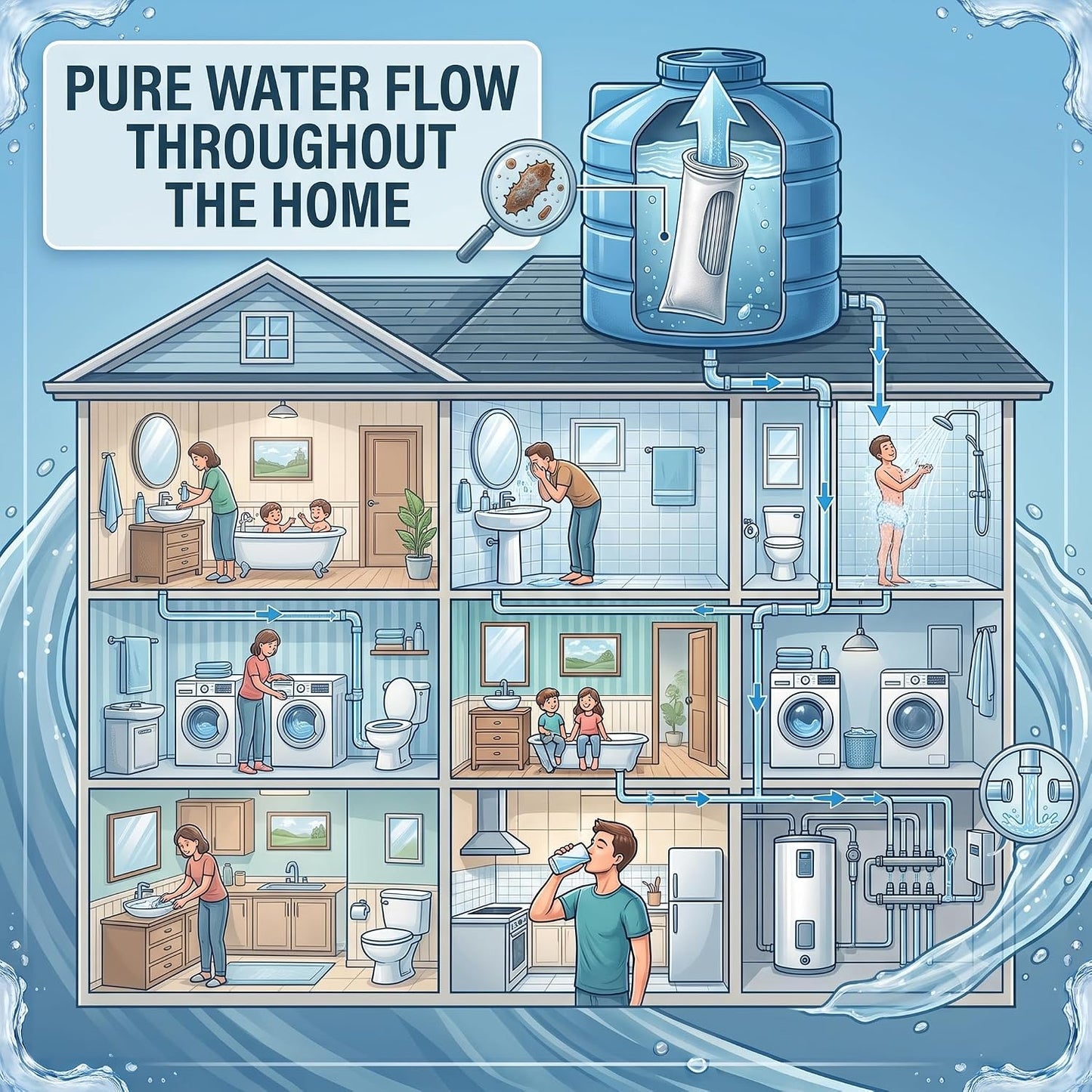 Whole House Water Filter Cartridge | Sediment, Sand, Rust & Dirt Removal :f