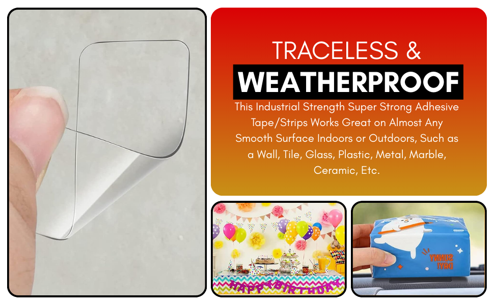 Double-Sided Adhesive Sticker Strips – Strong, Clean & Easy to Use- (Pack of 120 strips) ,g