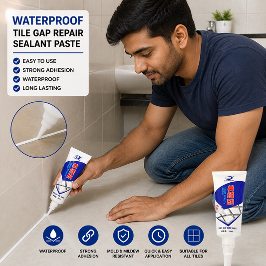 Waterproof Tile Gap Repair Sealant White Grout Filler Paste for Bathroom, Kitchen, Sink & Floor Tiles (180ml):f