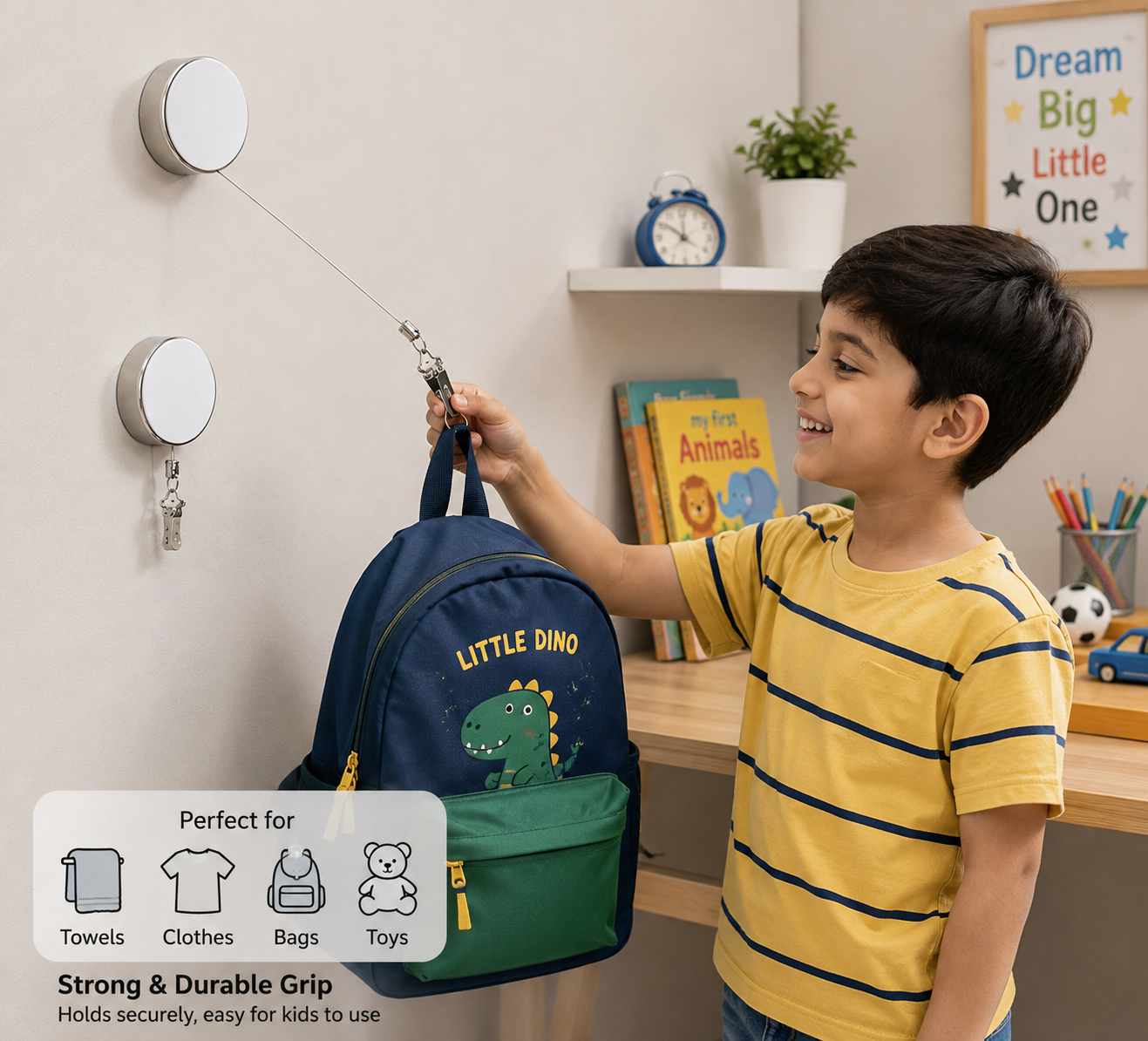 Multifunctional Telescopic Retractable Wall Hanger – 60cm Hanging Hook :f