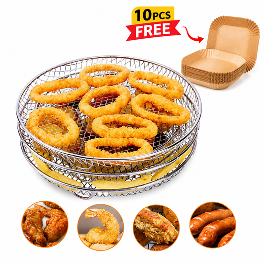 Multi-Layer Air Fryer Grill Rack – 304 Stainless Steel Dehydration Stand: f