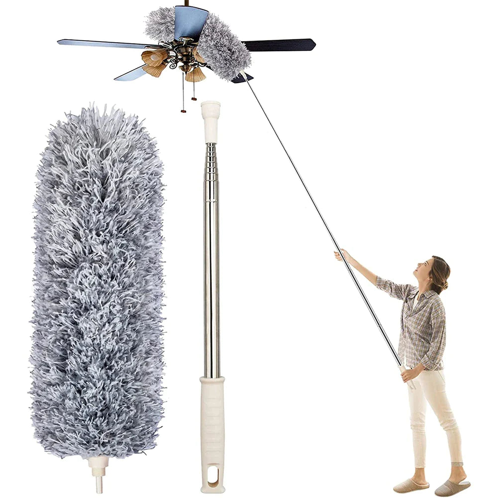 Microfiber 100 inch Extendable Feather Duster- With Extra Long Pole-.g