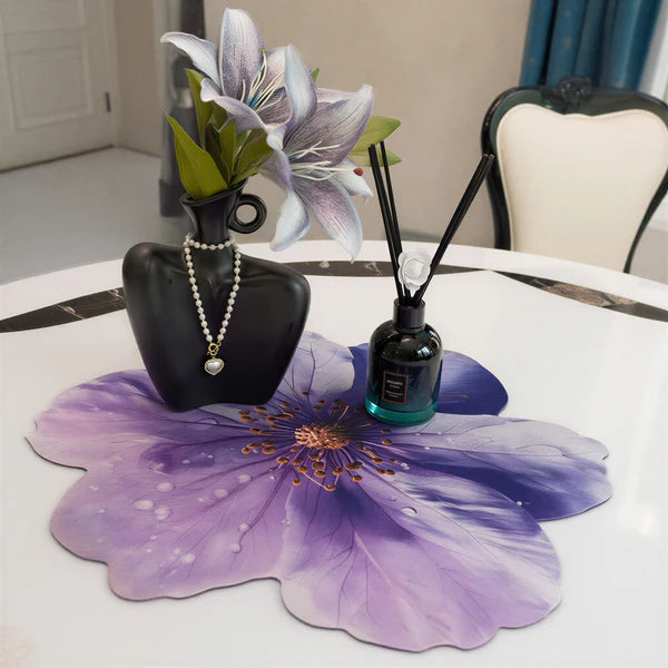 Absorbent Flower Countertop Mat for Kitchen – Quick Dry Dish & Spill Mat: f