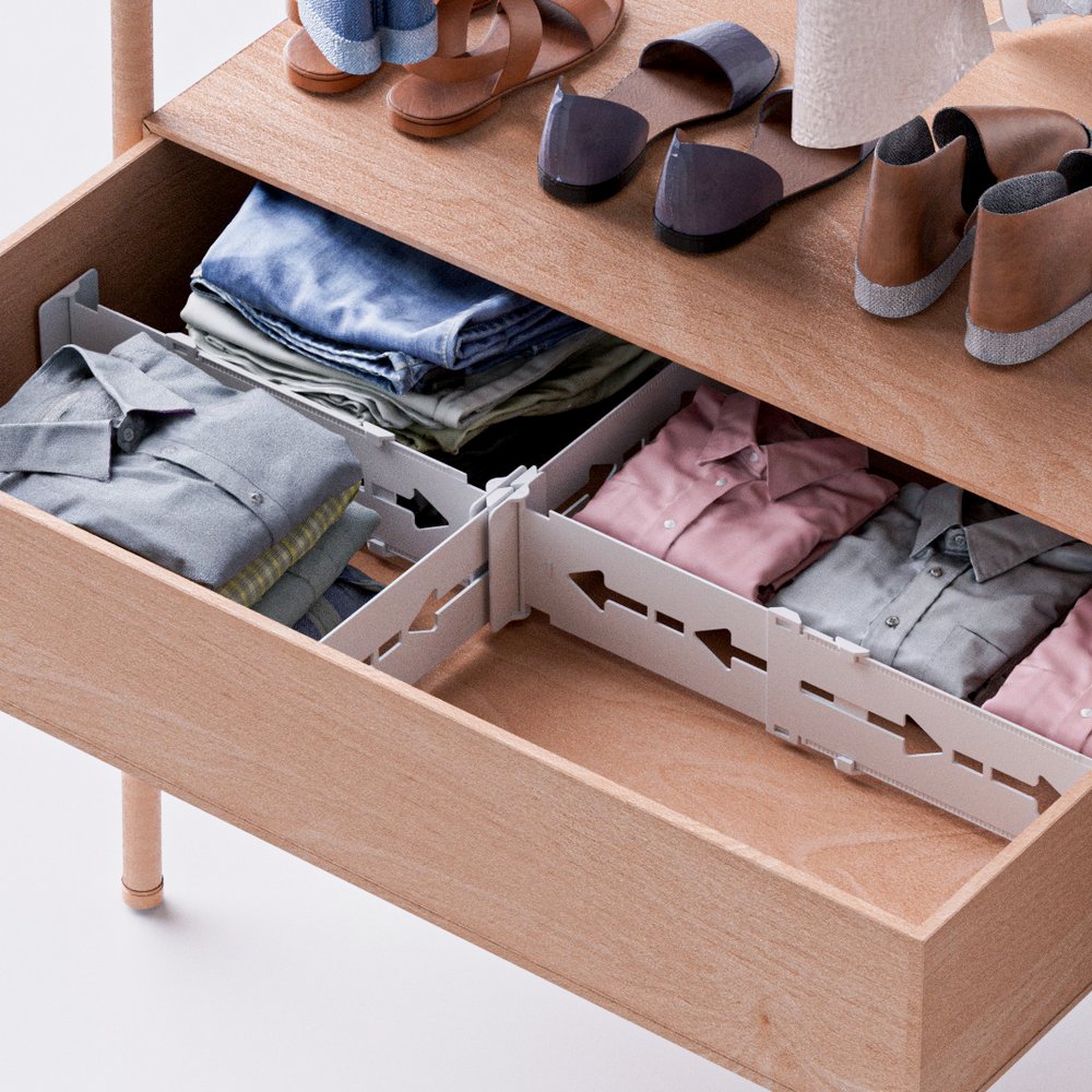 Expandable Drawer Divider Adjustable Dresser Drawer Organizer: f