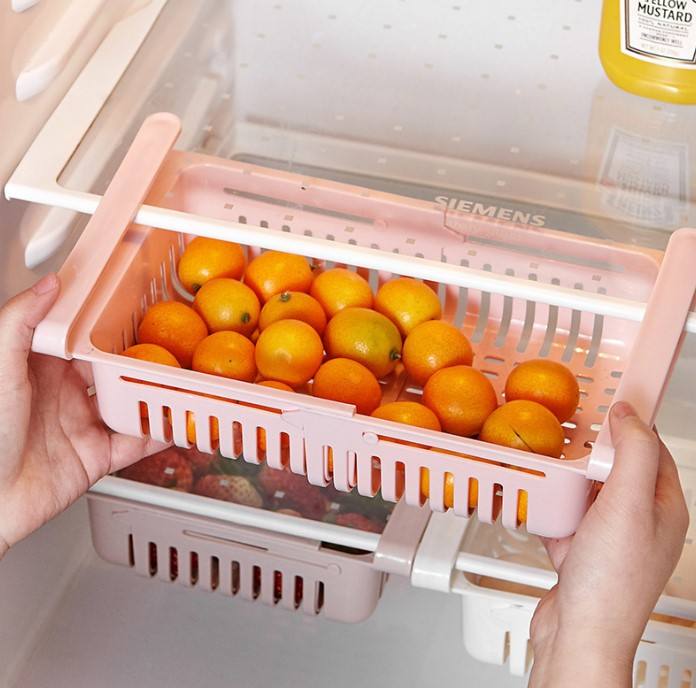 Multi-Purpose Fridge Storage Basket – Pull-Out Refrigerator Shelf Organizer Drawer :f
