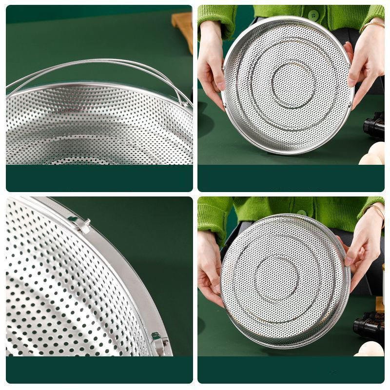 Multi-Purpose Stainless Steel Steaming & Draining Mesh Basket: f
