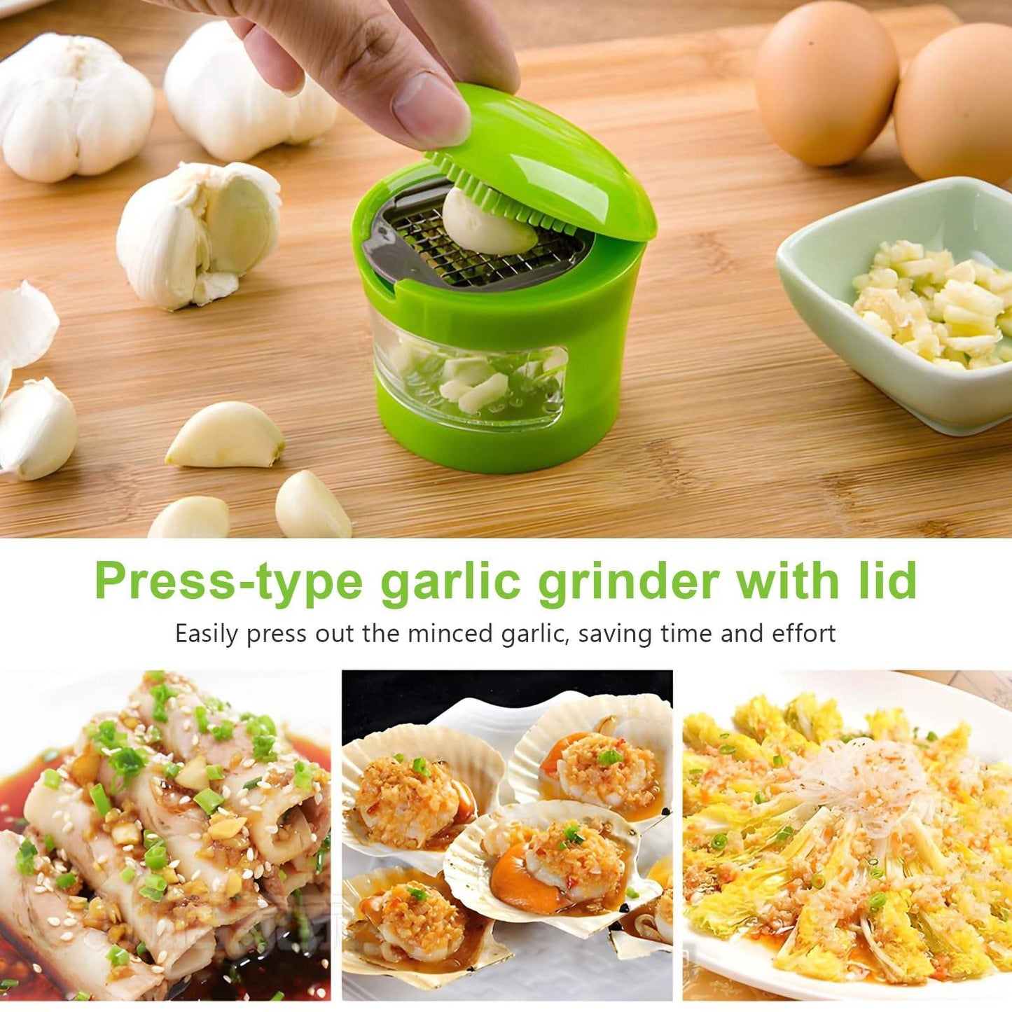 Multipurpose Ginger Garlic Chopper – Stainless Steel Blade Manual Kitchen Tool: f