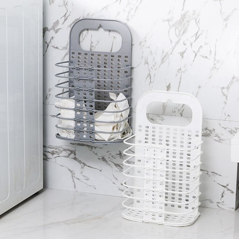 Foldable Hanging Bathroom Organizer | Collapsible Basket for Bathroom Storage : f