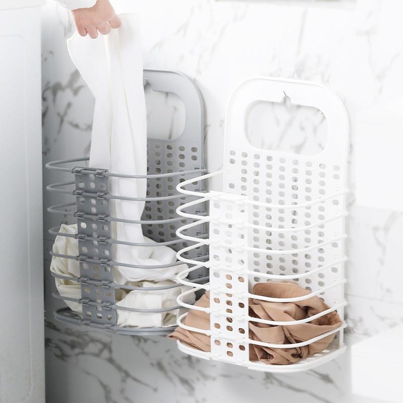 Foldable Hanging Bathroom Organizer | Collapsible Basket for Bathroom Storage : f