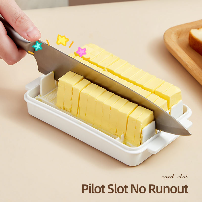 Butter Storage Container with Lid | Airtight Butter Keeper for Refrigerator & Kitchen :f