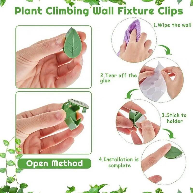 Multipurpose Self-Adhesive Plant Clips – Invisible Wall Hooks for Climbing Plants, Vine Support, Cable Routing & Home Garden Decor :f