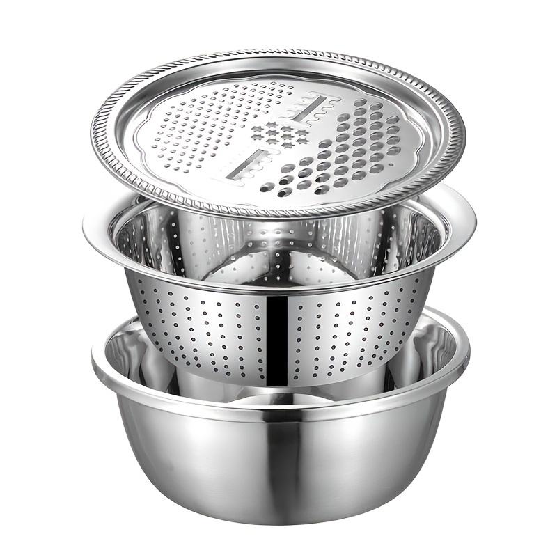4-in-1 Stainless Steel Grater Bowl Set : f