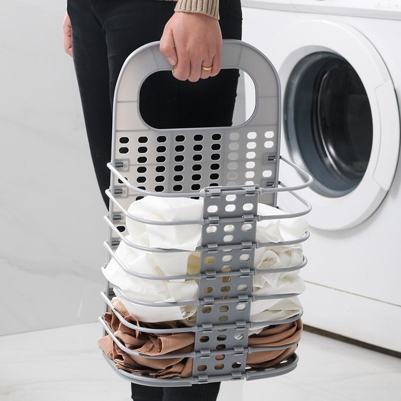 Foldable Hanging Bathroom Organizer | Collapsible Basket for Bathroom Storage : f