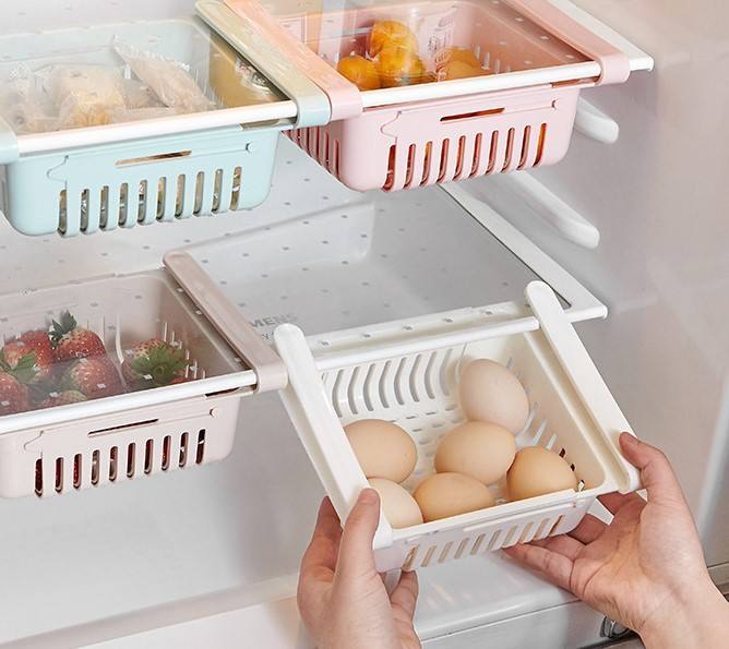 Multi-Purpose Fridge Storage Basket – Pull-Out Refrigerator Shelf Organizer Drawer :f