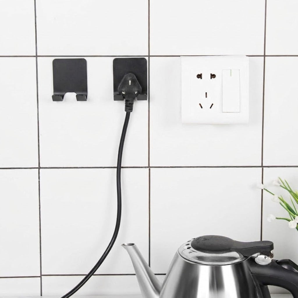 Multipurpose Plastic Wall Mounted Holder- Self-Adhesive Organizer for Phone, Charger & Accessories :f