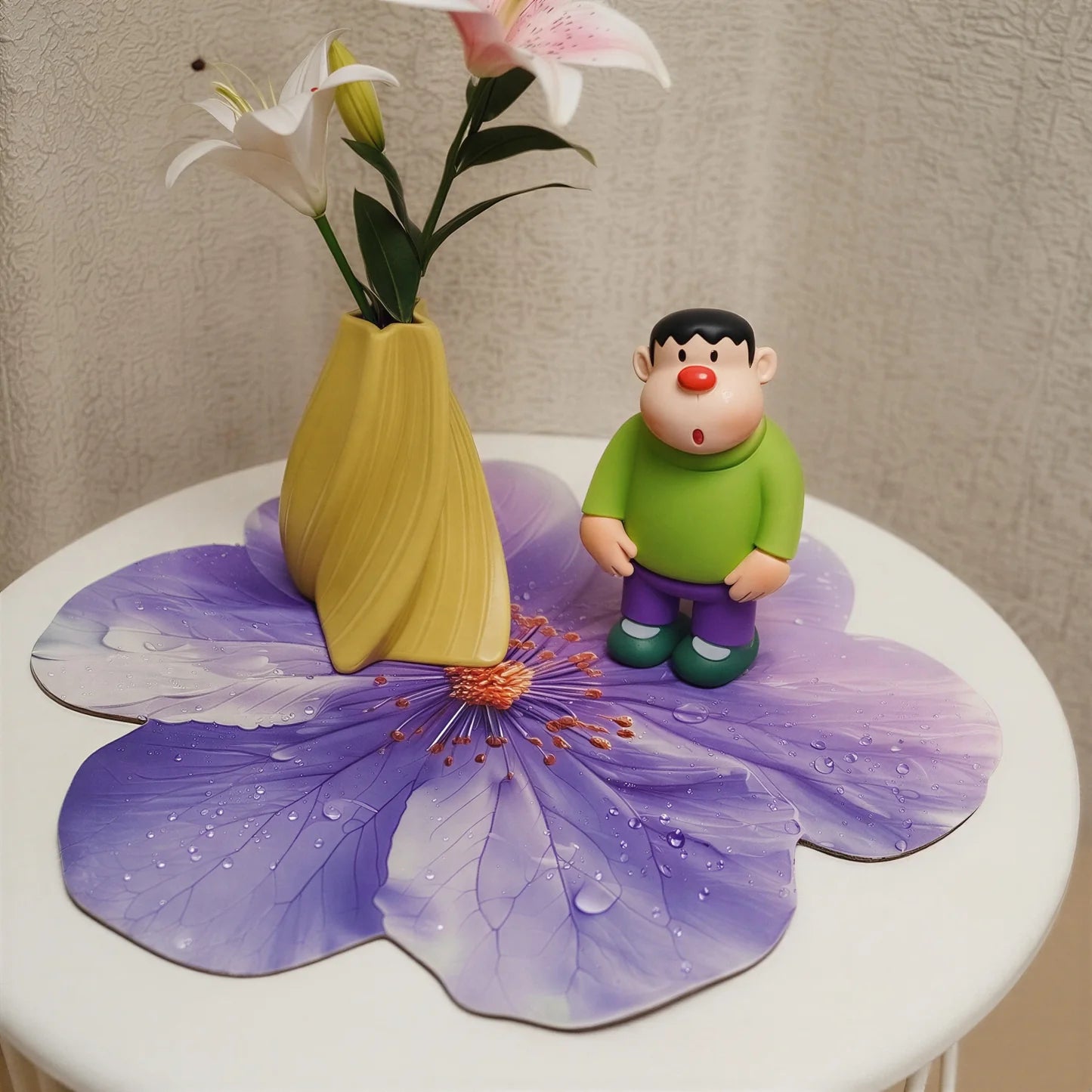 Absorbent Flower Countertop Mat for Kitchen – Quick Dry Dish & Spill Mat: f