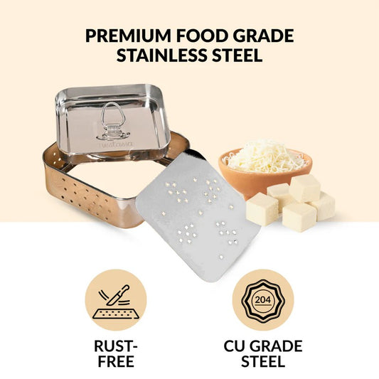 Homemade Paneer Maker Kit – Stainless Steel Press Mould for Fresh Paneer, Tofu & Cheese: f