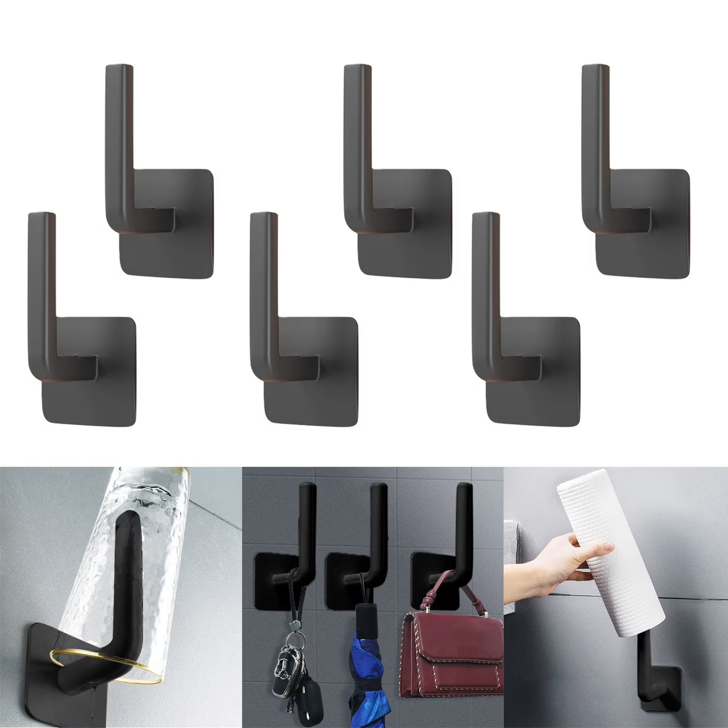 Multi-Purpose Strong Adhesive Wall Hooks for Clothes & Accessories: f