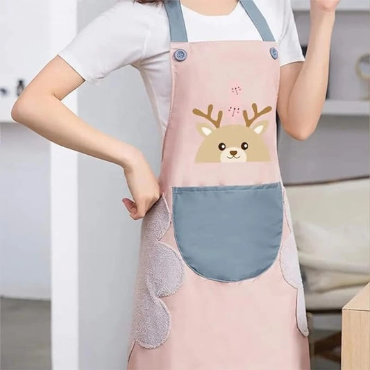 Kitchen Apron with Hand-Wiping, Waterproof & Big Front Pocket- buy 1 Get 1 Free