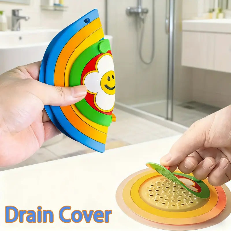 Premium 2-in-1 Silicone Drain Cover – Hair Catcher, Stopper & Odor/Insect Blocker for Bathroom & Kitchen (Pack of 2): f