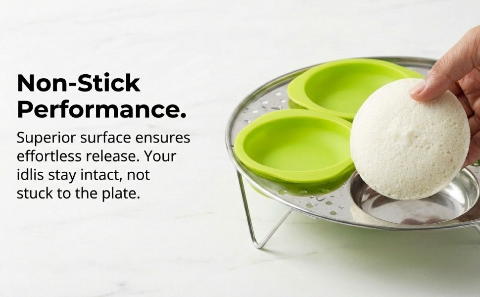 Reusable Silicone Idli Moulds (Set of 8) – Non-Stick BPA-Free Idli Maker Cups; f