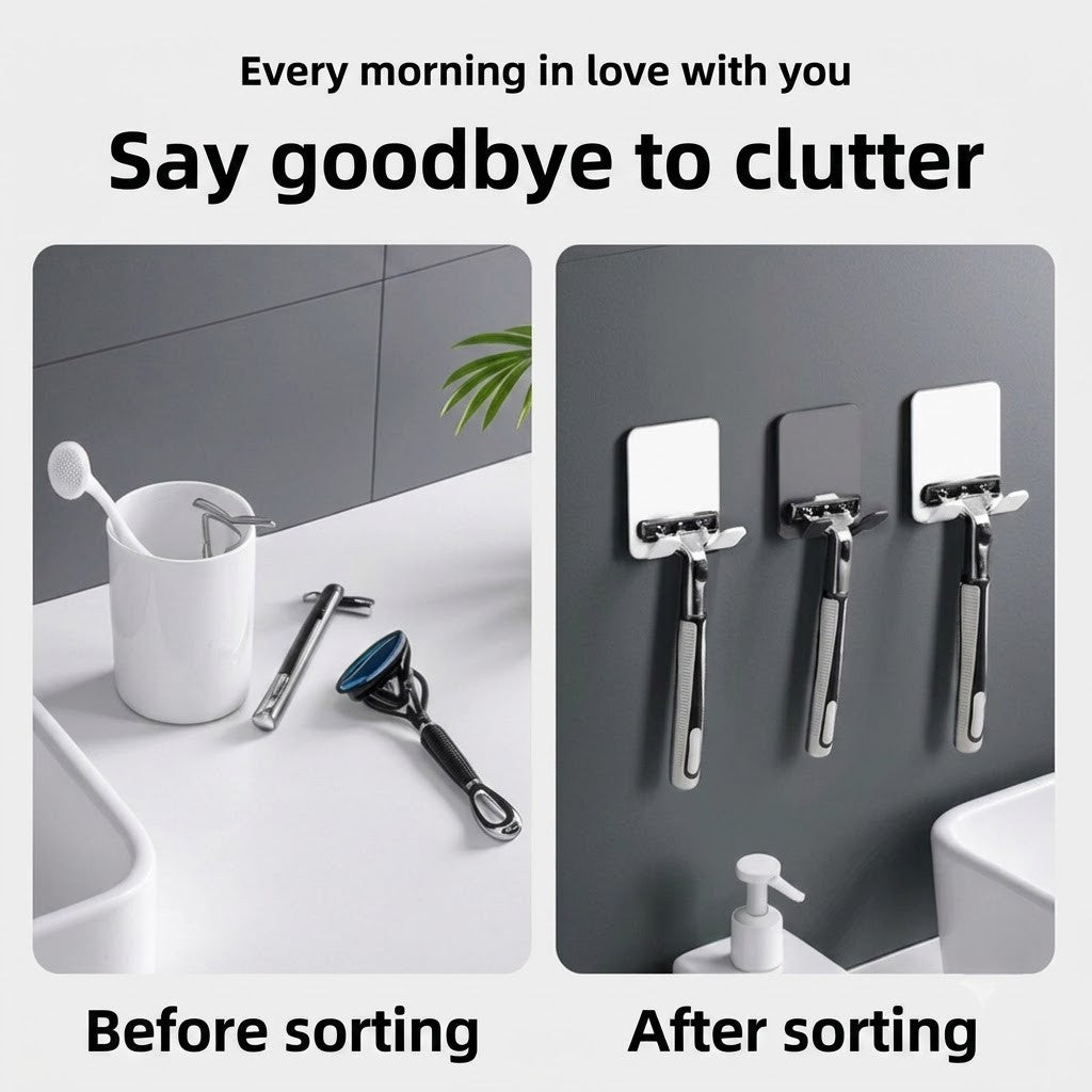 Multipurpose Plastic Wall Mounted Holder- Self-Adhesive Organizer for Phone, Charger & Accessories :f