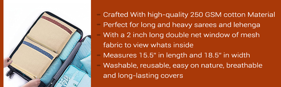 Premium Cotton Saree Covers with ZIP Lock-.g