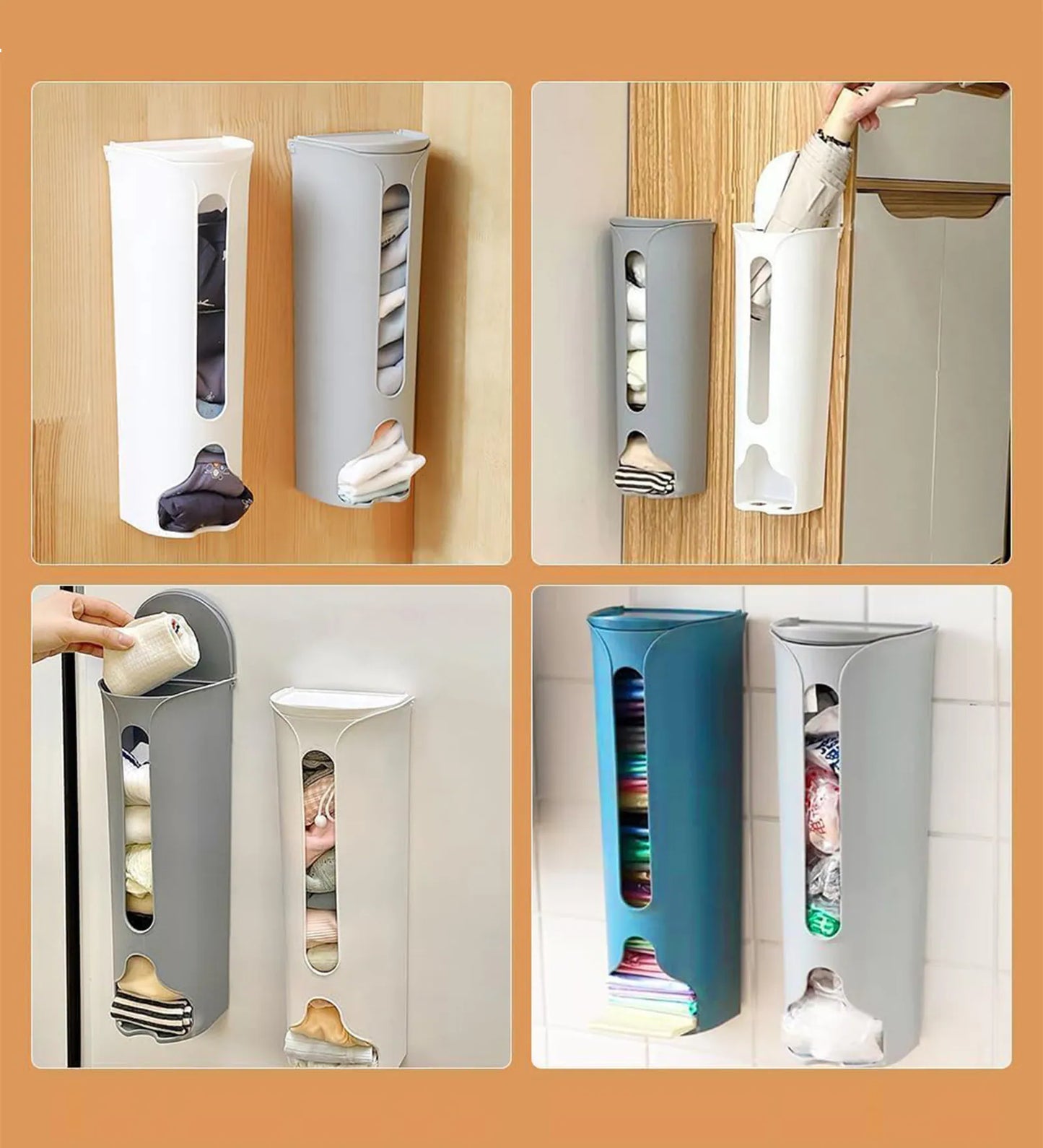 Wall Mounted Storage Box Organizer – Multi-Purpose Underwear, Socks & Garbage Bag Holder - Space Saving Kitchen & Cabinet Container: g