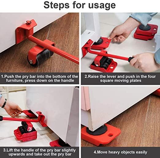 Easylift -Heavy Duty Furniture Shifting Lifting Moving Tool with Wheel Pads